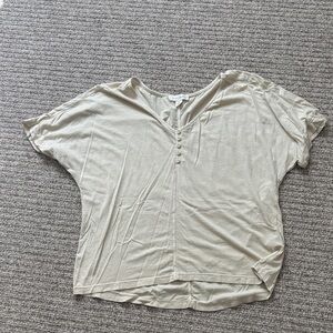 Treasure & Bond Beige V-Neck Blouse